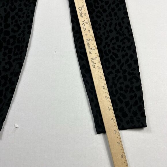 Nanette Lepore Textured Skinny Ankle Pants Black Leopard Print Pull On SMALL - Picture 4 of 12